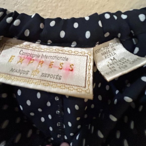 Blue and White PokaDot Flowy Pants - Picture 3 of 8